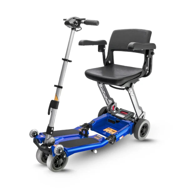 FreeRider Luggie Elite Lightweight Folding Travel Mobility Scooter With Adjustable Seat And Compact Design Blue Photo