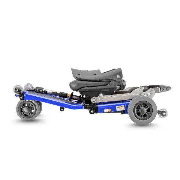 FreeRider Luggie Elite Folding Mobility Scooter Lightweight Travel Scooter With Adjustable Seat And Easy Storage Folded Floor Blue