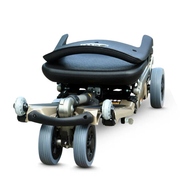 FreeRider Luggie Elite Portable Electric Scooter Compact Folding Frame With Adjustable Seat For Easy Travel Folded on the Floor Photo