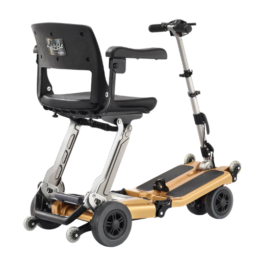 FreeRider Luggie Golden Elite Portable Travel Scooter Compact Folding Mobility Scooter Back Image