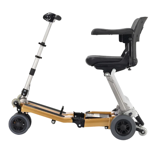 FreeRider Luggie Golden Elite Mobility Scooter Airline Approved Foldable Travel Scooter Side Photo