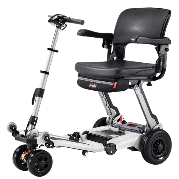 FreeRider Luggie Super Plus 4 Mobility Scooter Airline Approved Foldable Travel Scooter Main Image Titanium Silver