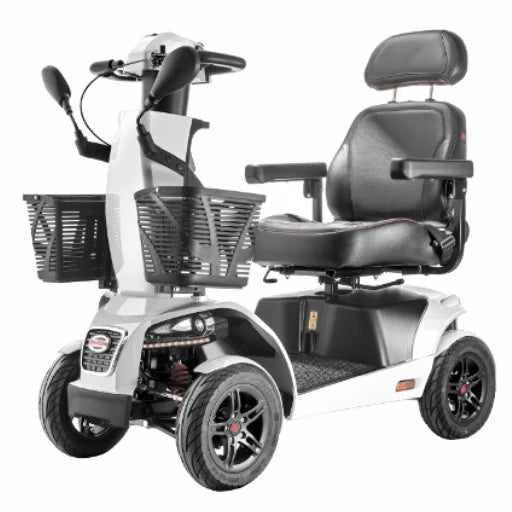 Brite White FreeRider Terrain Mobility Scooter Sporty Design Double Wishbone Suspension Enhanced Stability Main Image