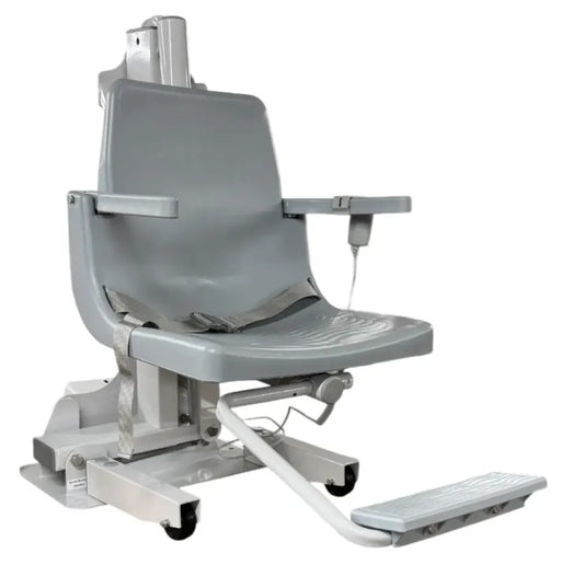 Side Profile Global Pool Product C-375 Portable Pool Lift ADA-Compliant with 375lb Capacity and Durable Stainless-Steel, Powder-Coated Construction