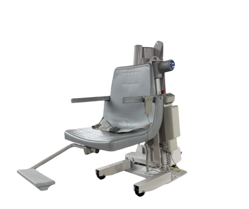 Side Profile Pool Products C-450 Portable Pool Lift ADA-Compliant 450-lb Capacity, 304 Stainless Steel Construction and User-Friendly 24V Controls