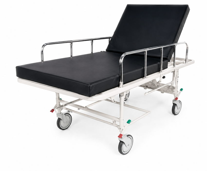 Graham Field Bariatric Transport Stretcher With Raised Backrest And Swivel Caster Wheels Adjustable Backrest