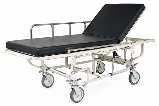 Graham Field Bariatric Transport Stretcher With Black Padded Mattress And Adjustable Backrest