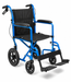 Graham Field Deluxe Aluminum 12-Inch Transport Chair In Blue Front View