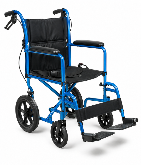 Graham Field Deluxe Aluminum 12-Inch Transport Chair With Swingaway Footrests  
