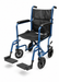 Graham Field Aluminum Transport Chair In Blue With Black Upholstery And Padded Armrests Image