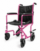 Graham Field Everest & Jennings Aluminum Transport Chair In Pink With Black Padded Seat And Swingaway Footrests Image