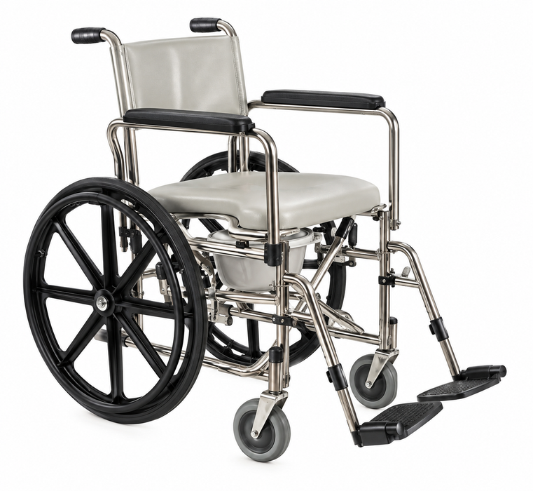 Graham Field Rehab Shower Commode With Detachable Footrests And Pail Image