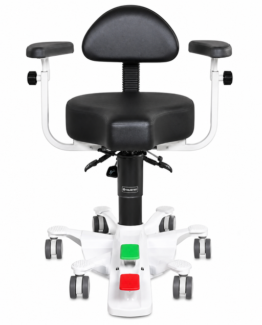 Graham Field Hausted Surgical Stool With Adjustable Armrests And Backrest 