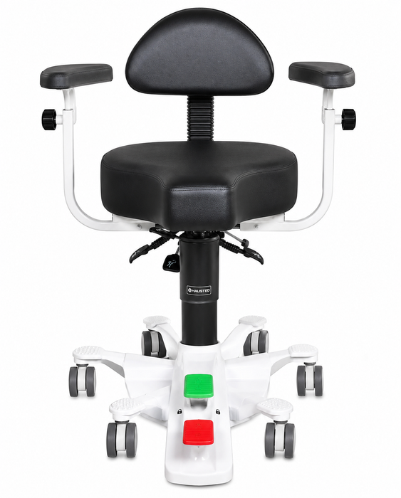 Graham Field Hausted Surgical Stool With Adjustable Armrests And Backrest 