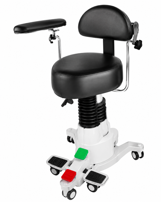 Graham Field Hausted Surgical Stool With Foot-Controlled Hydraulic Adjustment Side Rounded Shape Image