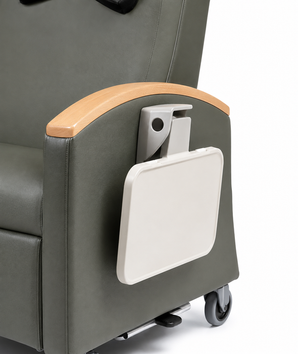 Graham Field Lumex Ortho-Biotic II Recliner FR597G Series With Gray Upholstery And Side Tray Image