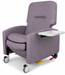 Graham Field Pivot-Arm Clinical Care Recliner HM FR601UH Beige Medical Recliner With Side Table Side Tray Image