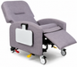 Graham Field Lumex Pivot-Arm Recliner Chair FR601U With Padded Seat And Mobile Casters Incline View 