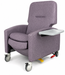 Graham Field Lumex Pivot-Arm Recliner Chair FR601U With Purple Upholstery And Folding Side Table Side Tray