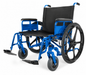 Graham Field MRI Transport Wheelchair With Removable Full-Length Armrests Blue Steel Frame Image