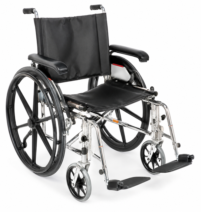 Graham Field MRI Transport Wheelchair With Black Nylon Upholstery Side View 