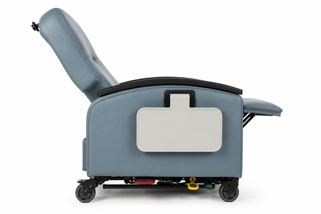 Graham Field Lumex Pivot-Arm Clinical Care Recliner With Cushioned Seat And Footrest Side View 