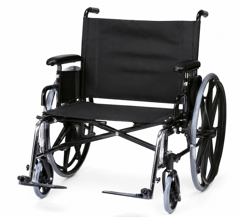 Graham Field Regency 450 Heavy-Duty Wheelchair With Footrests And Padded Armrests Side View 