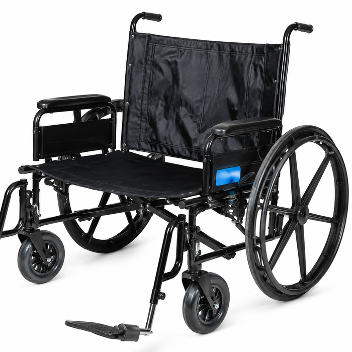 Graham Field Regency 525 Heavy-Duty Wheelchair With Padded Armrests And Swingaway Footrests Side View 