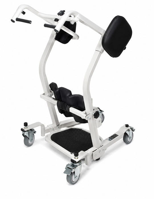 Graham Field Stand Assist Lift Helping A Caregiver Safely Assist A Patient From Sitting To Standing In A Home Care Setting  