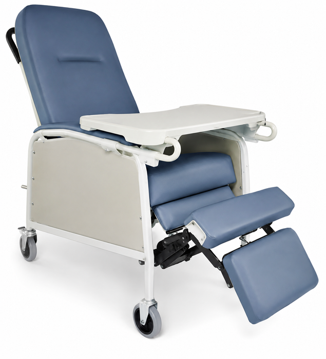 Graham Field Three Position Recliner Vintage Gold With Tray And Reclining Leg Support Blue Ridge Image