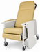 Graham Field Three Position Recliner Vintage Gold With Padded Backrest And Caster Wheels Vintage Gold Side View