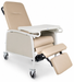 Graham Field Three Position Recliner Vintage Gold With Mobile Caster Wheel Base Warm Taupe Image