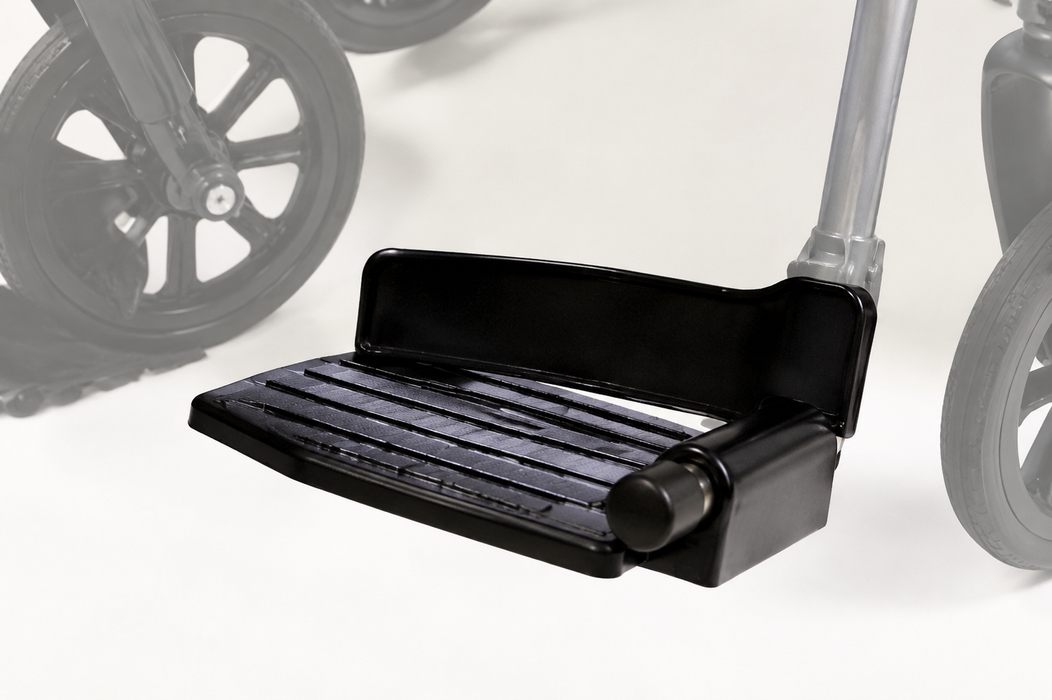 Graham Field Traveler SE Plus Wheelchair Bracket Displayed With Separate Fasteners Footrest 