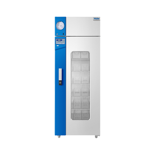 White Haier Blood Bank Refrigerator with Precise 4°C Control, 629L Capacity Energy-Efficient Cooling, and Comprehensive Safety Alarms