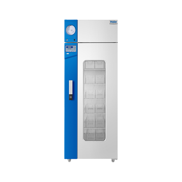 White Haier Blood Bank Refrigerator with Precise 4°C Control, 629L Capacity Energy-Efficient Cooling, and Comprehensive Safety Alarms