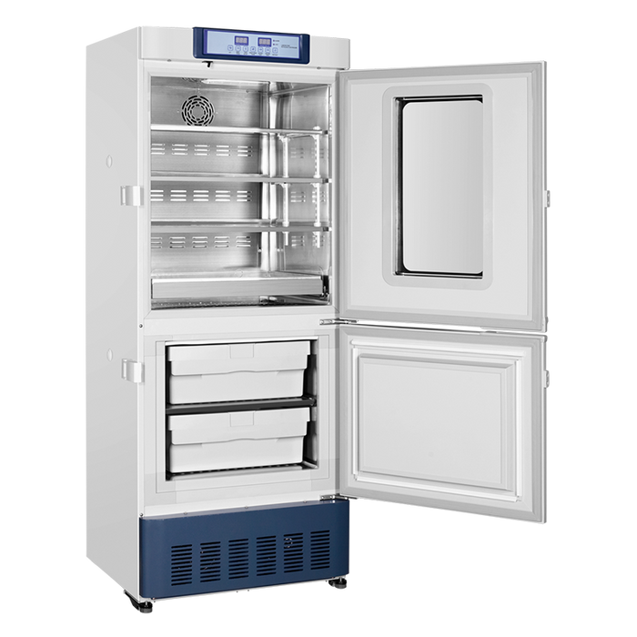 Side Profile Haier Pharmacy Refrigerator and Freezer Combination Reliable Vaccine and Biomedical Sample Storage