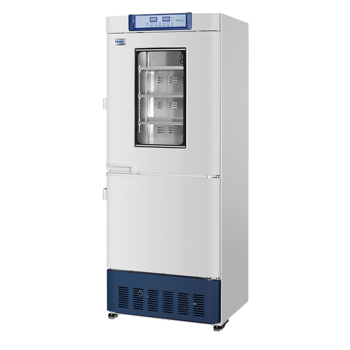 Blue Haier Pharmacy Refrigerator and Freezer Combination Reliable Vaccine and Biomedical Sample Storage