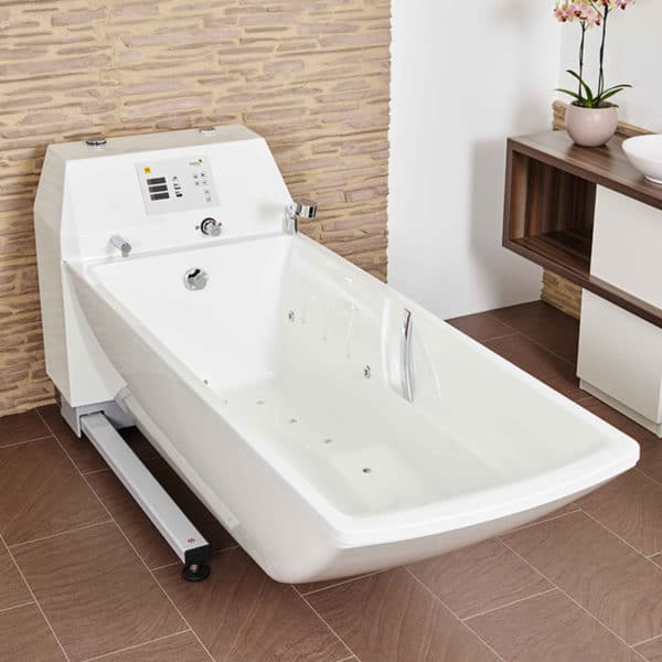 Handicare AVERO Premium Plus Bathtub Featuring Height-Adjustable, Wheelchair Accessible Care Bathtub And Universal Bath Lift Compatibility In Home Care Setting