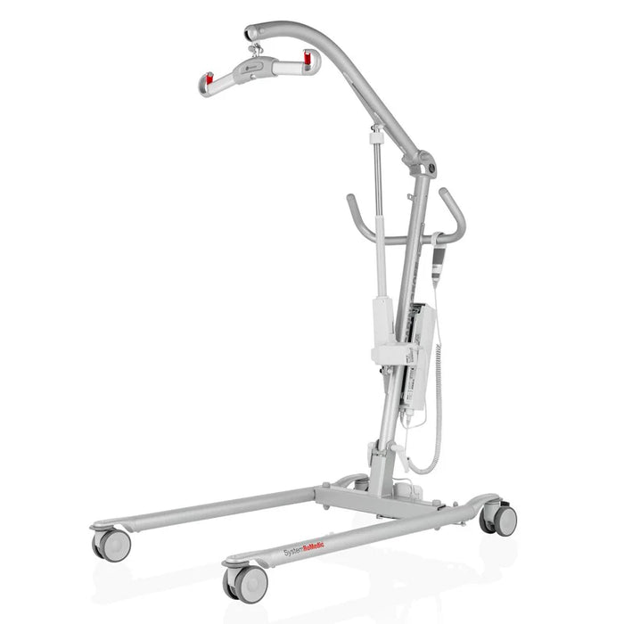Handicare Carina 350 Mobile Patient Lift Featuring A Compact Foldable Design for Safe Patient Transfers With 350 Lb Capacity In Diagonal View
