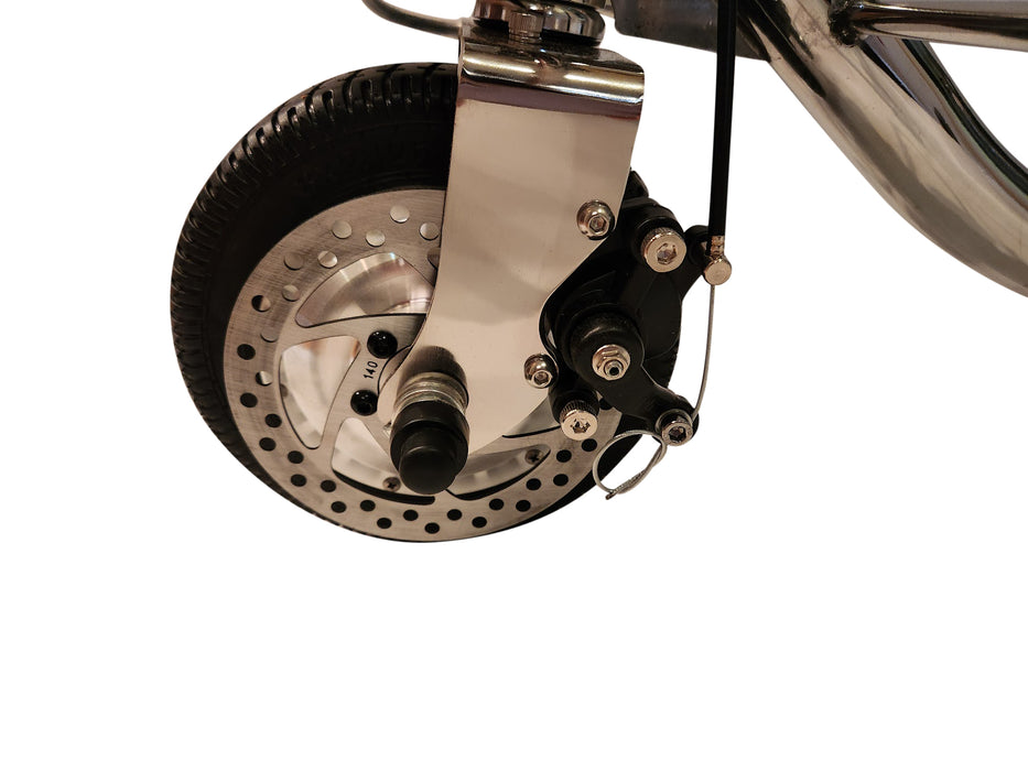 Close Up Of HandyScoot HS101 Premium Mobility Scooter Front Wheel