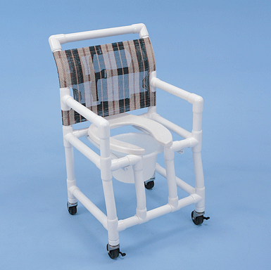 Durable Healthline Medical 18" Deluxe Shower Commode Chair with Elongated Seat Fixed Frame and Gated Models for Safe Personal Hygiene and Easy Transfers