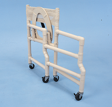 Travel Friendly Healthline Medical 18" Folding Shower Chair Portable, Rust-Proof PVC Commode Chair for Travel and Small Bathrooms