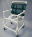 Durable Healthline Medical 18" Shower Commode Chair with Flared Base 300 lb Capacity and Deluxe Elongated Seat