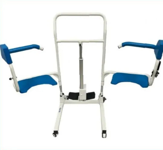 Back View Healthline Medical 4-in-1 Electric Lift Shower Commode Transfer Chair Durable, Comfortable and Adjustable for Easy Transfers and Hygiene Care