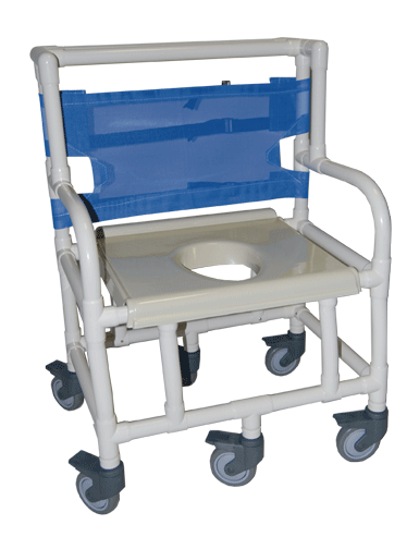 Healthline Medical Bariatric 24″ Shower Commode Chair with 6 Wheels – Heavy-Duty 600 lb Capacity, Vacuum-Formed Seat for Safe and Comfortable Bathing