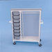 Durable Healthline Medical Clothing Cart with 8 Pull-Out Drawers Mobile Garment and Linen Storage Cart for Hospitals, Nursing Homes, Hotels, and Laundry Facilities