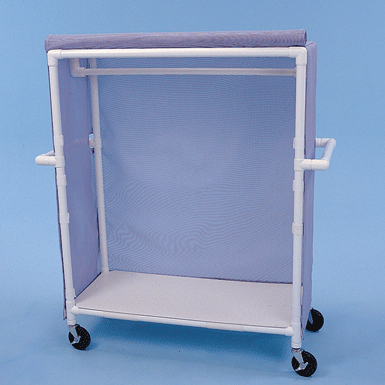 Healthline Medical Clothing Cart with 45.5" Full-Length Bar Mobile Garment Cart for Hospitals, Schools and Laundry Facilities Front View 
