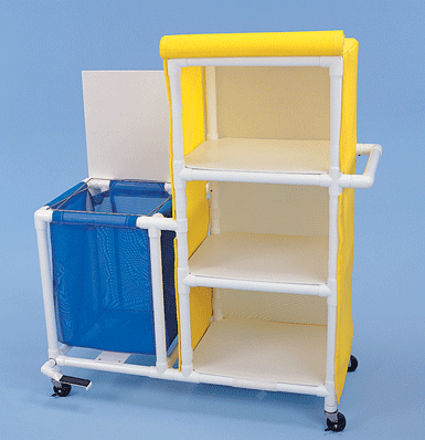 Yellow and Blue Healthline Medical Combination Linen Cart and 55-Gallon Hamper
All-in-One Medical Laundry Storage and Transport Solution 