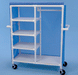 Blue Healthline Medical Garment Shelf Cart with 4 Shelves Heavy-Duty Medical-Grade PVC Linen and Scrub Storage Cart for Healthcare Facilities