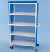 Healthline Medical PVC Linen Cart with Flame-Retardant Cover 42" x 20" for Hospitals and Healthcare Facilities with 4 Shelves